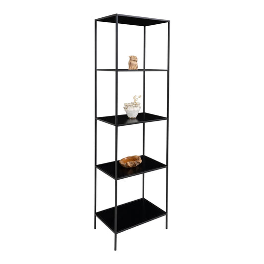Etajera cu 5 rafturi din PAL Negru si Metal Negru L51xH170cm Vita