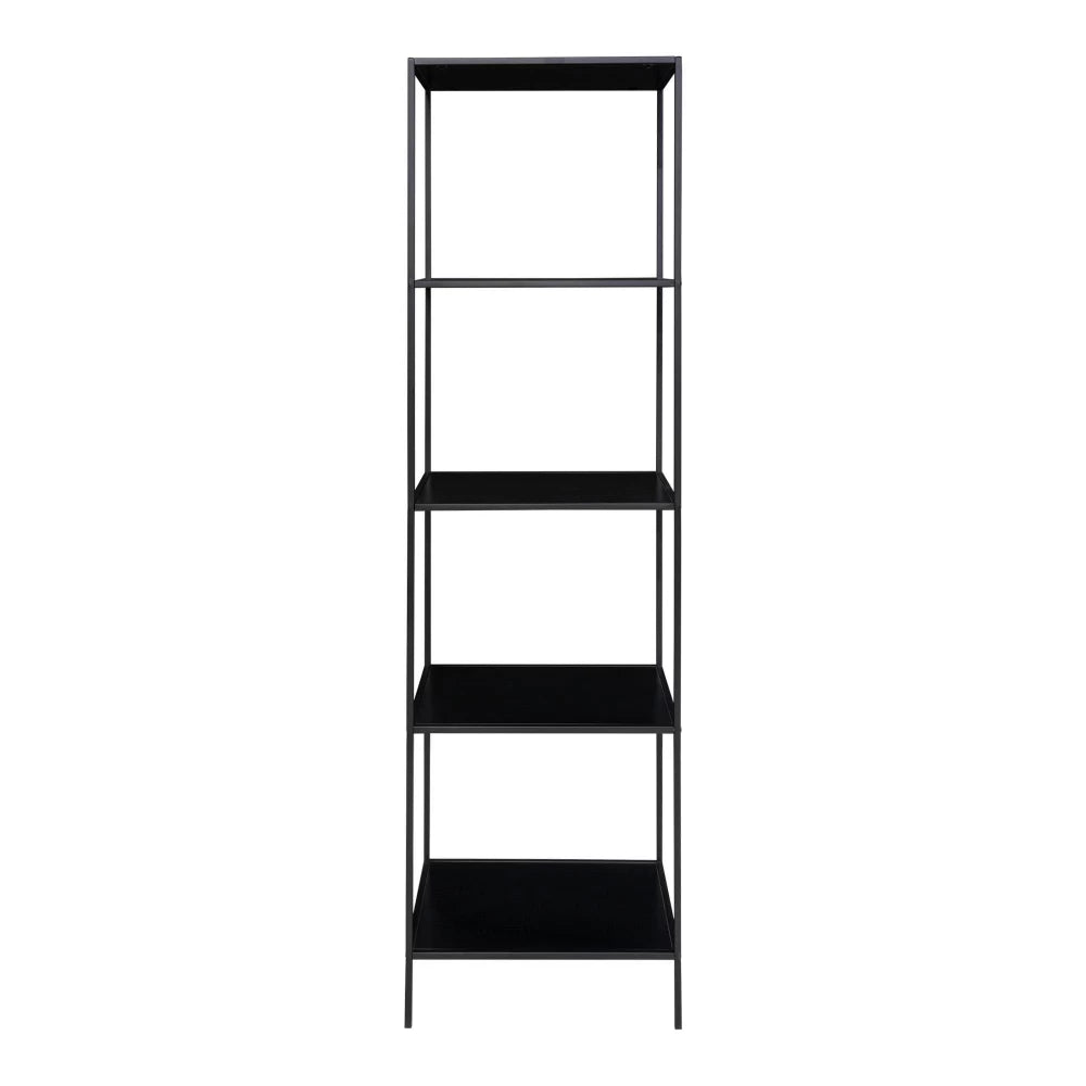 Etajera cu 5 rafturi din PAL Negru si Metal Negru L51xH170cm Vita