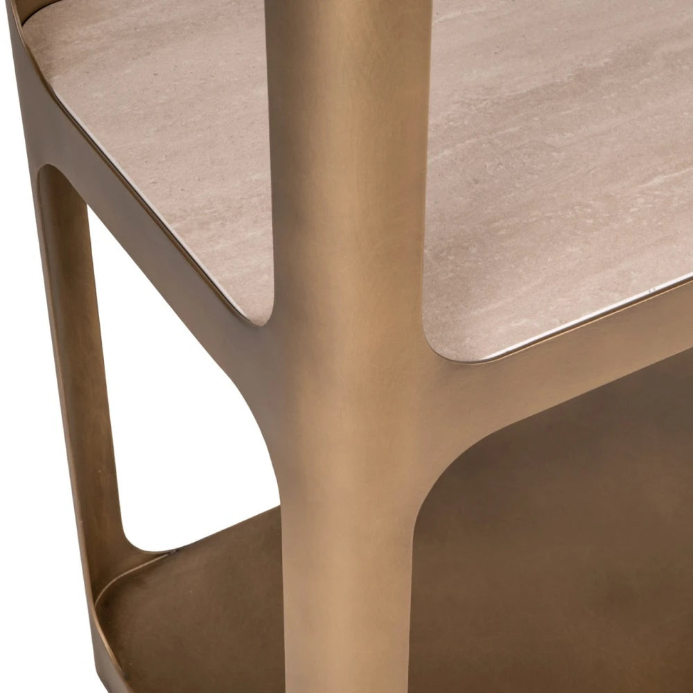 Etajera din Metal Alama si Ceramica/Sticla Bej/Negru L100xH210cm Claridge Richmond interiors
