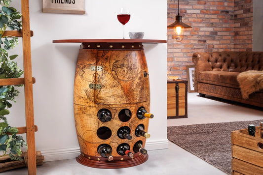 Etajera pentru sticle de vin din Lemn de pin Maro L75xH80cm SEVEN SEAS