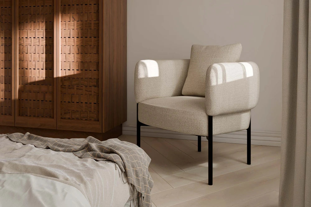 Fotoliu clasic cu perna lombara AGADIR Bej L80cm x A75cm x H77cm