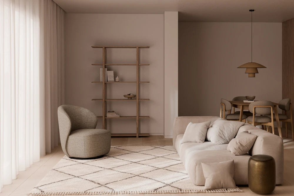 Fotoliu rotativ 360 retro modern HAVANA Taupe L75cm x A80cm x H81cm