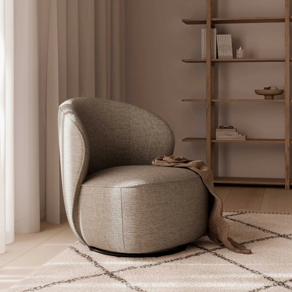 Fotoliu rotativ 360 retro modern HAVANA Taupe L75cm x A80cm x H81cm