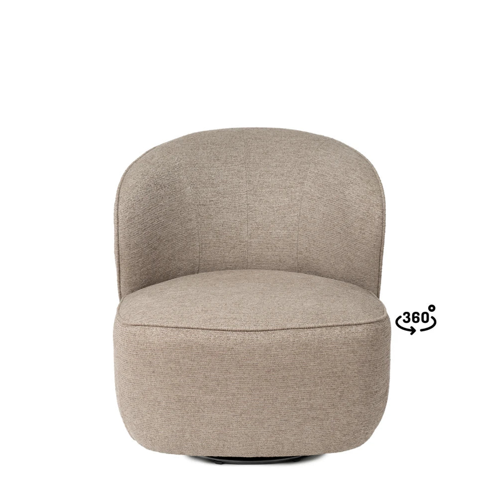 Fotoliu rotativ 360 retro modern HAVANA Taupe L75cm x A80cm x H81cm