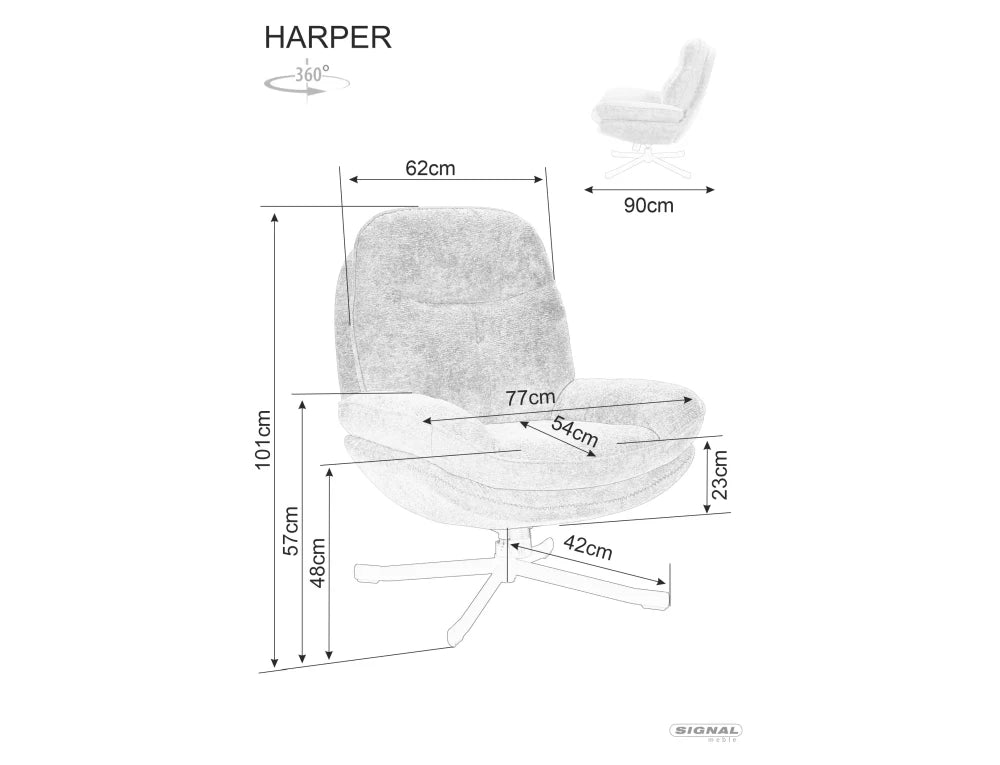 Fotoliu rotativ HARPER Bej L85cm x A85cm x H102cm