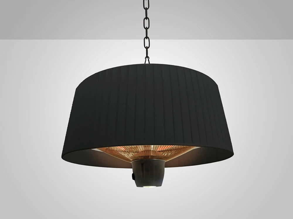 Incalzitor Electric cu Iluminat din Metal/Plastic Negru si Textil Negru 1W + 1500W D50xH90cm Heat Vintage