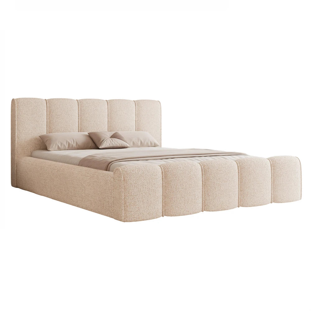 Pat 120 x 200 tapitat cu Stofa Puente Crem Nero