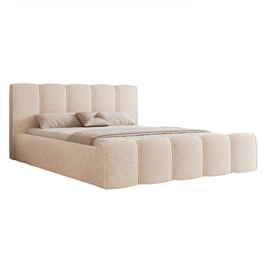 Pat 120 x 200 tapitat cu Stofa Puente Crem Nero