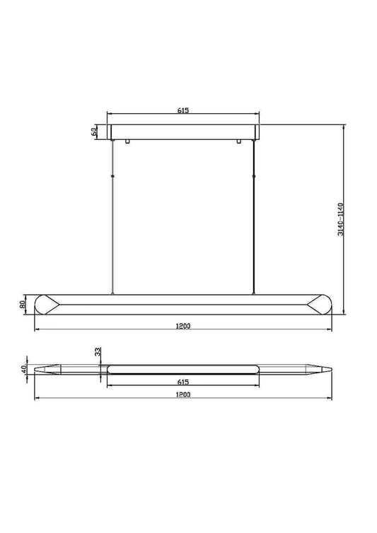 Lustra din Aluminiu Alb H314xL120cm Motion