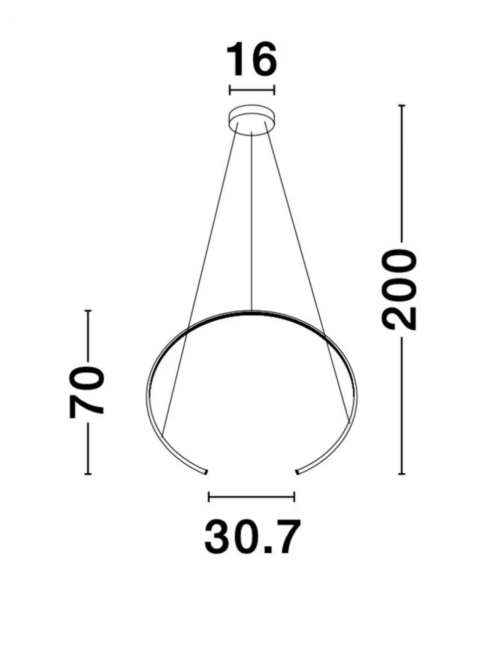 Lustra din Aluminiu Negru H200xL70cm IP20 29W 1480lm 3000k BREDA