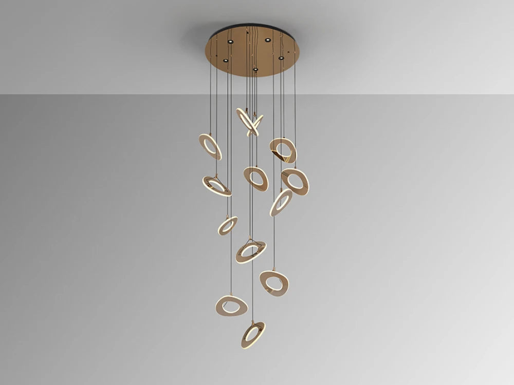 Lustra din Otel Rosegold si Acrilic Rosegold 260W D92xH330cm Mirena