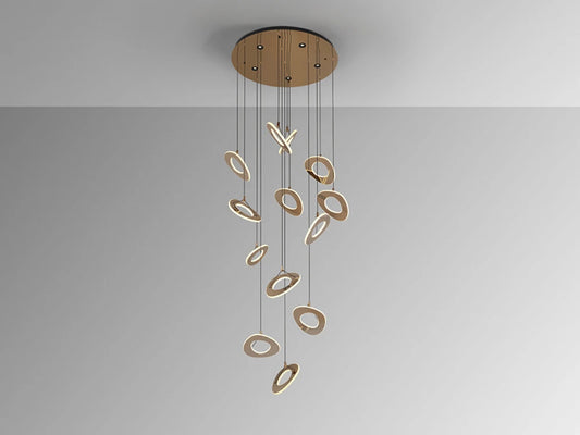 Lustra din Otel Rosegold si Acrilic Rosegold 260W D92xH330cm Mirena