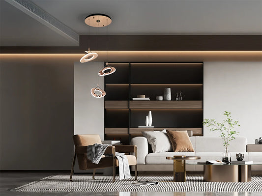 Lustra din Otel Rosegold si Acrilic Rosegold 60W D55xH150cm Mirena
