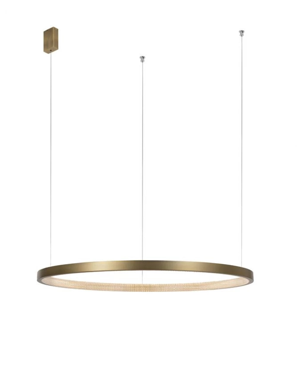 Lustra structura din Aluminiu Alama antichizata si abajur din Acrilic Transparent H180xL108cm IP20 35W 1900lm 3000k VEGAS