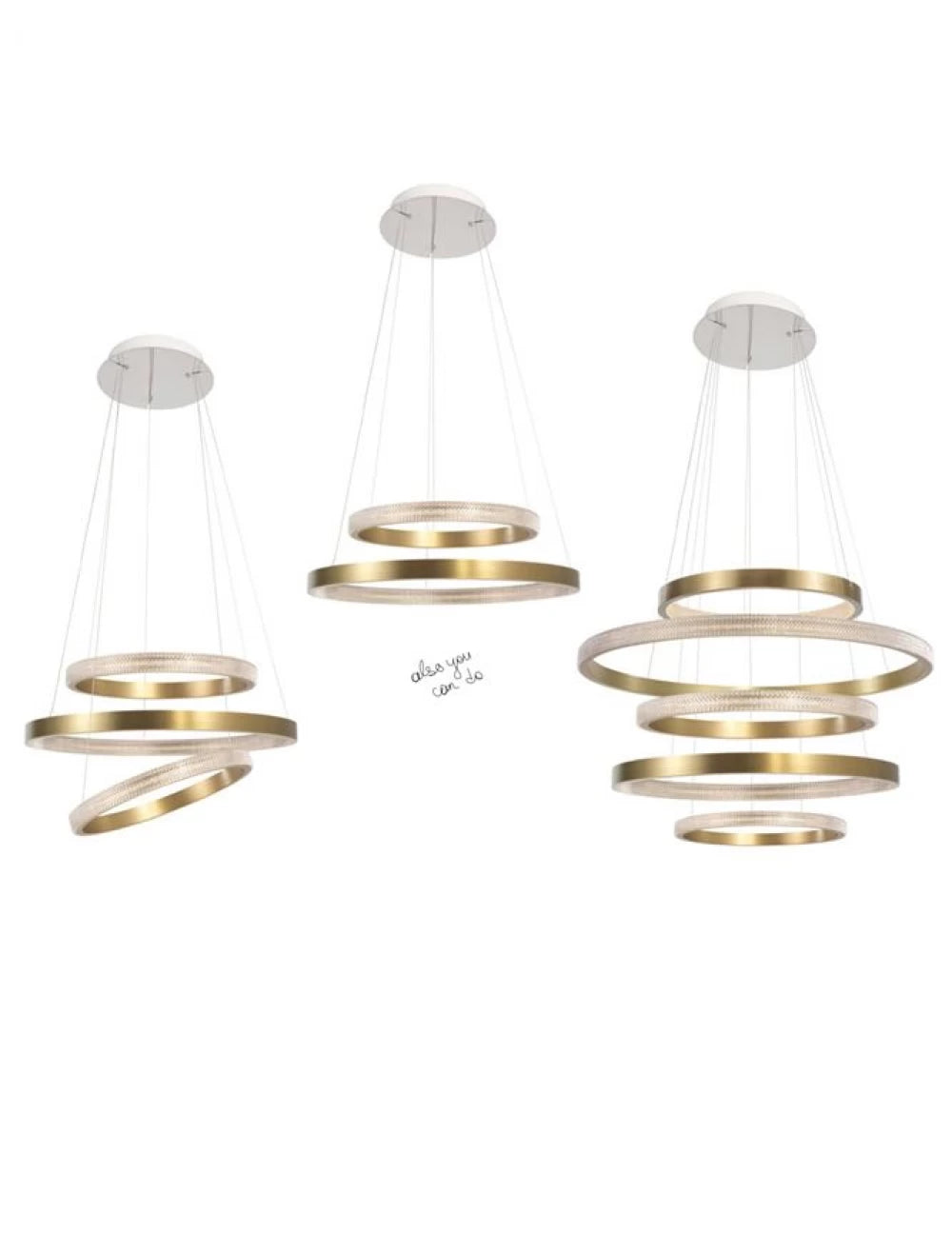 Lustra structura din Aluminiu Alama antichizata si abajur din Acrilic Transparent H180xL45cm IP20 18W 1020lm 3000k VEGAS
