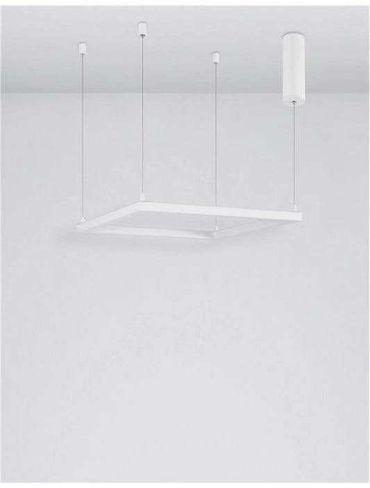 Lustra structura din Aluminiu Alb si abajur din Acrilic  H120xL50cm IP20 30W 2188lm 3000k ETERNA