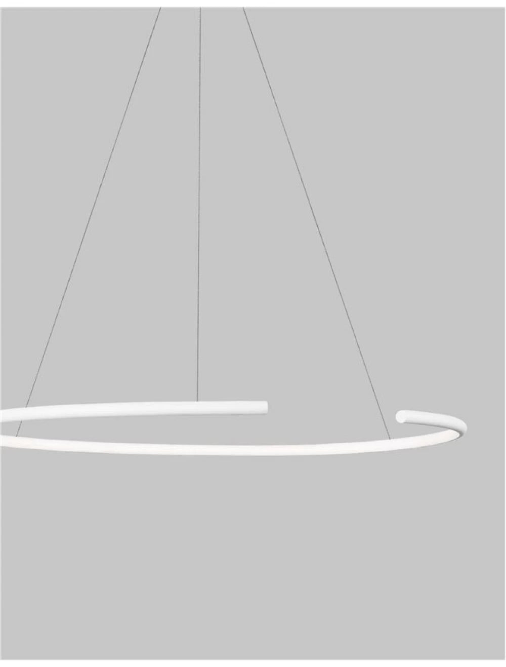 Lustra structura din Aluminiu Alb si abajur din Acrilic  H200xL70cm IP20 30W 1480lm 3000k BREDA