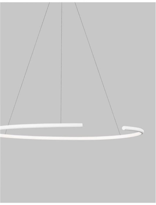 Lustra structura din Aluminiu Alb si abajur din Acrilic  H200xL70cm IP20 30W 1480lm 3000k BREDA