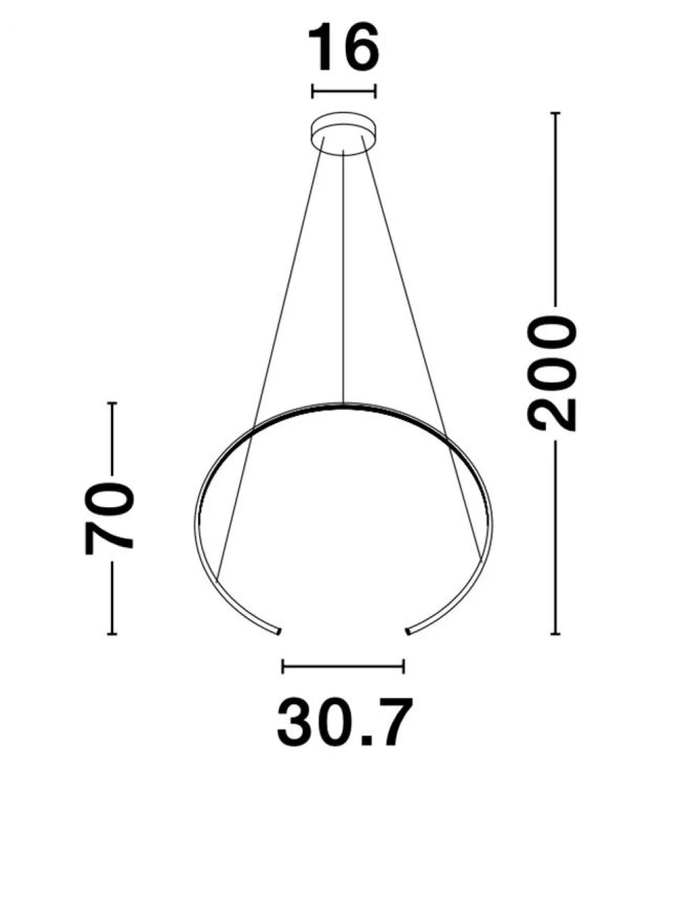 Lustra structura din Aluminiu Alb si abajur din Acrilic  H200xL70cm IP20 30W 1480lm 3000k BREDA