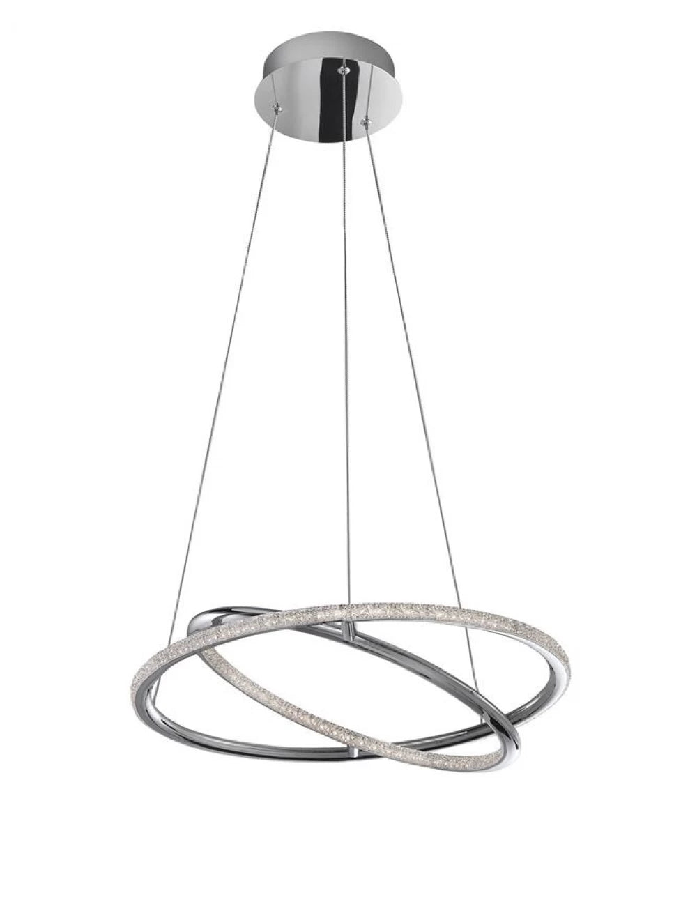 Lustra structura din Aluminiu Argintiu si abajur din Acrilic Transparent H120xL45cm IP20 29W 2010lm 3000k LIVORNO