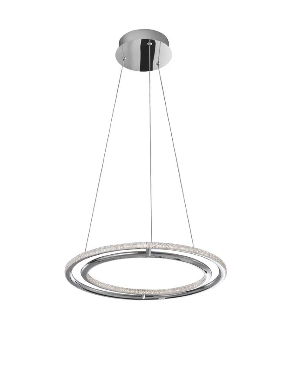 Lustra structura din Aluminiu Argintiu si abajur din Acrilic Transparent H120xL45cm IP20 29W 2010lm 3000k LIVORNO