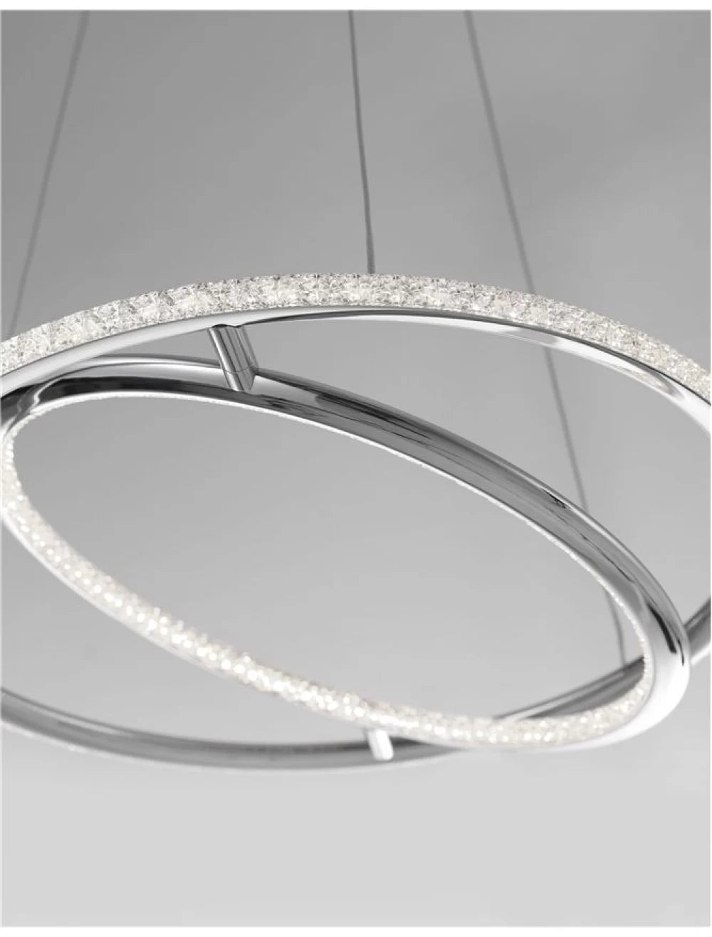 Lustra structura din Aluminiu Argintiu si abajur din Acrilic Transparent H120xL45cm IP20 29W 2010lm 3000k LIVORNO