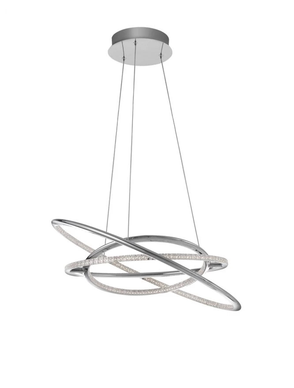 Lustra structura din Aluminiu Argintiu si abajur din Acrilic Transparent H120xL60cm IP20 53W 5071lm 3000k LIVORNO