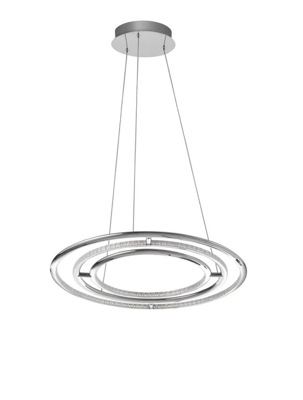Lustra structura din Aluminiu Argintiu si abajur din Acrilic Transparent H120xL60cm IP20 53W 5071lm 3000k LIVORNO