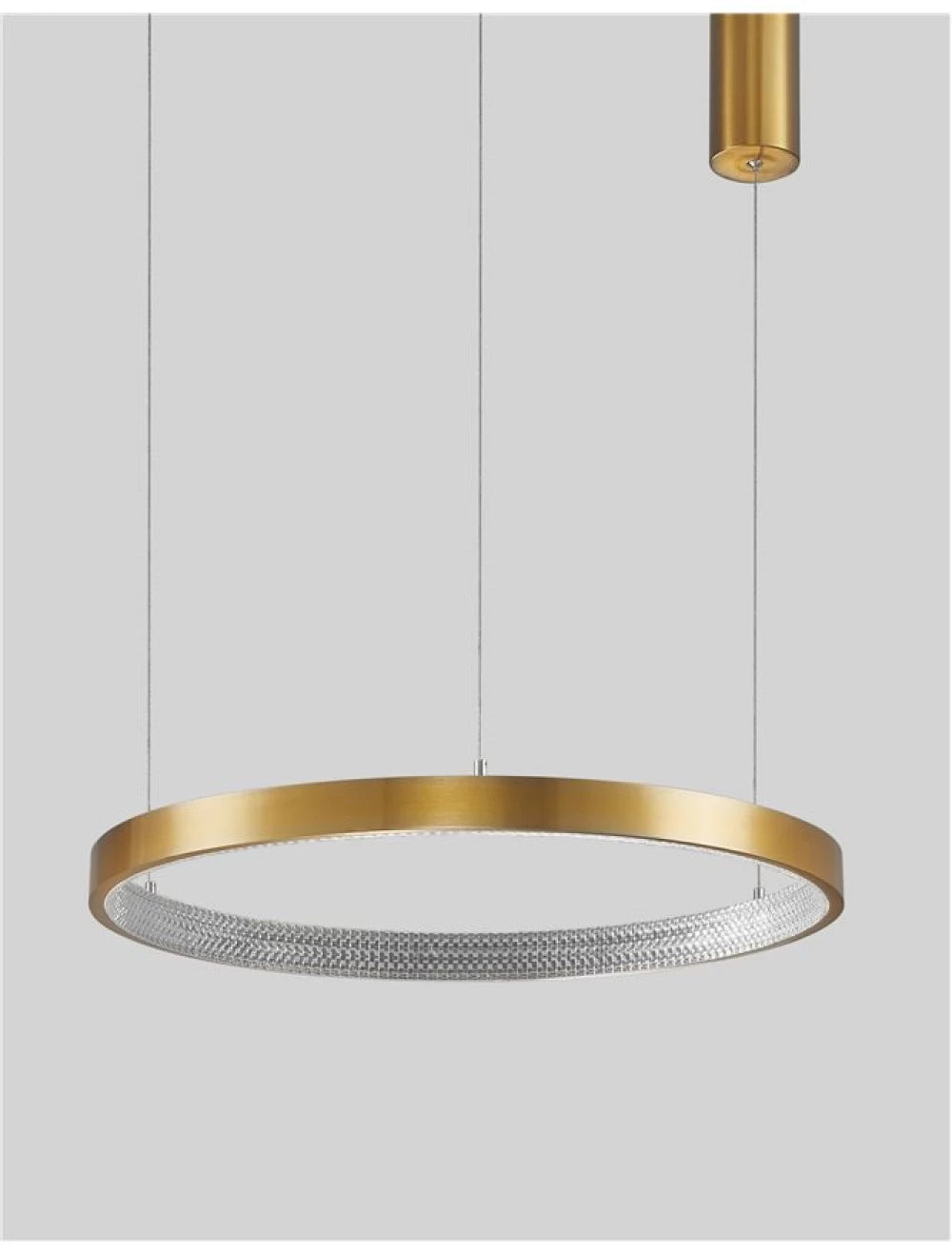Lustra structura din Aluminiu Auriu antichizat si abajur din Acrilic Transparent H120xL60cm IP20 35W 2264lm 3000k PRESTON