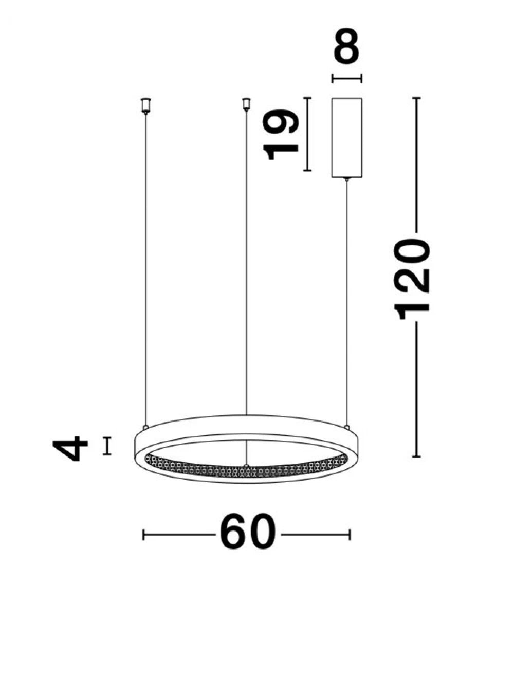 Lustra structura din Aluminiu Auriu antichizat si abajur din Acrilic Transparent H120xL60cm IP20 35W 2264lm 3000k PRESTON