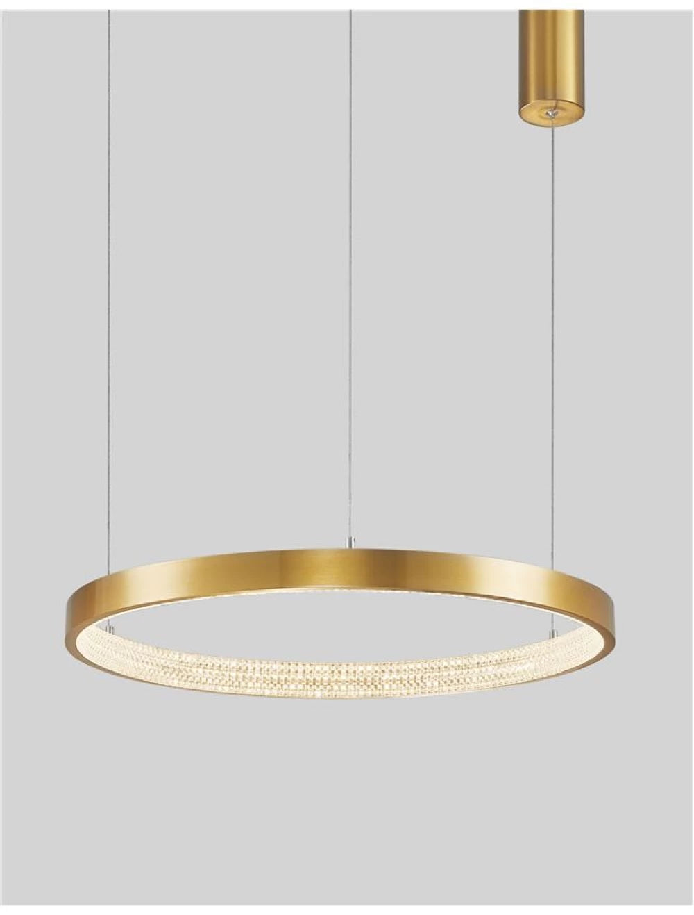 Lustra structura din Aluminiu Auriu antichizat si abajur din Acrilic Transparent H120xL60cm IP20 35W 2264lm 3000k PRESTON