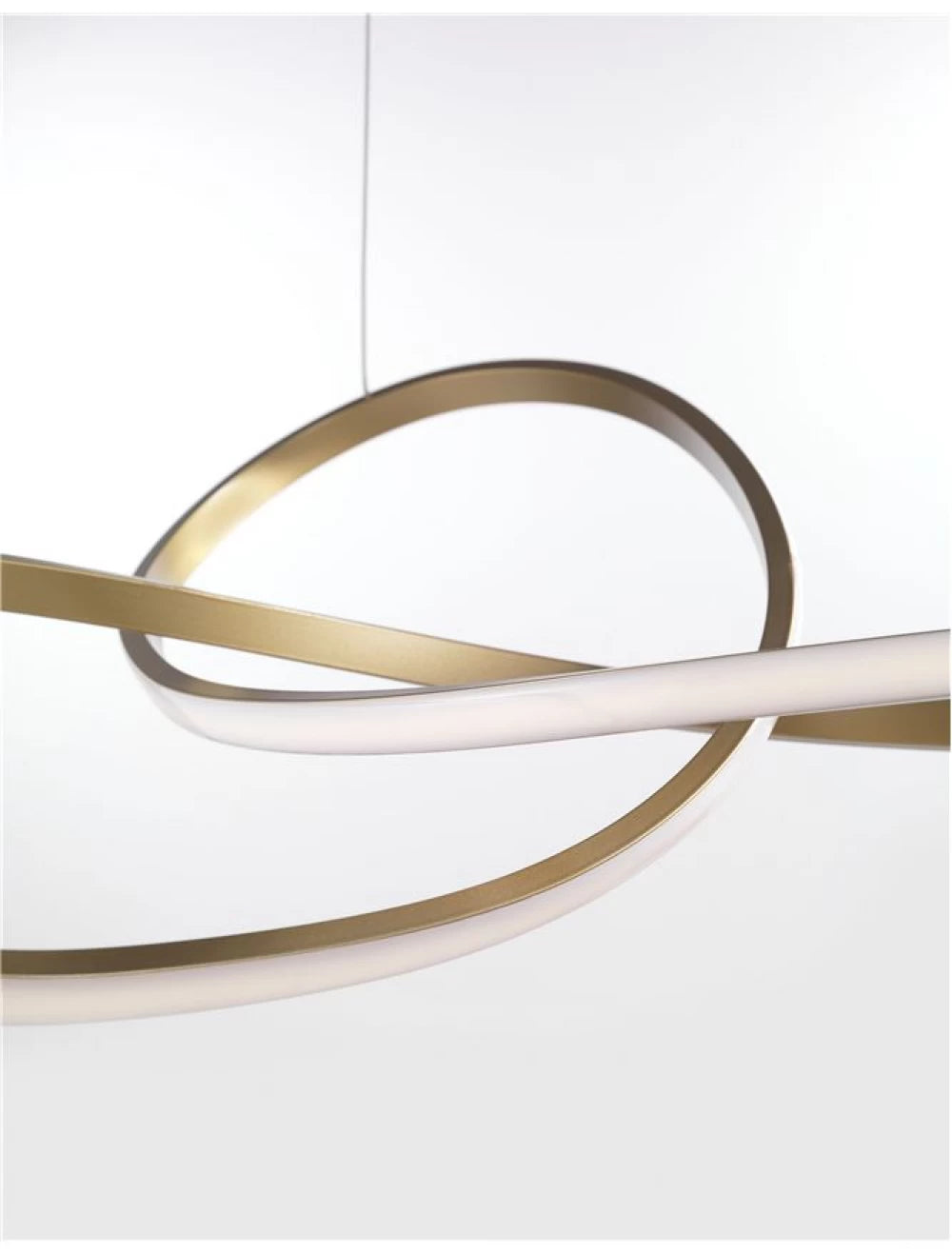 Lustra structura din Aluminiu Auriu si abajur din Acrilic Alb H150xL72cm IP20 53W 4081lm 3000k FUSION