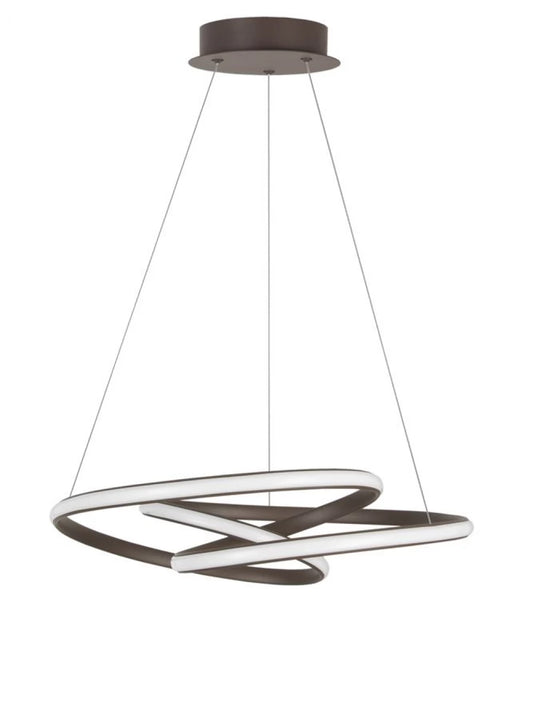 Lustra structura din Aluminiu Maro si abajur din Acrilic Alb H120xL52cm IP20 43W 3013lm 3000k MENTON