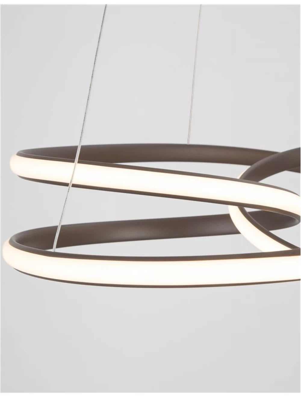 Lustra structura din Aluminiu Maro si abajur din Acrilic Alb H120xL52cm IP20 43W 3013lm 3000k MENTON