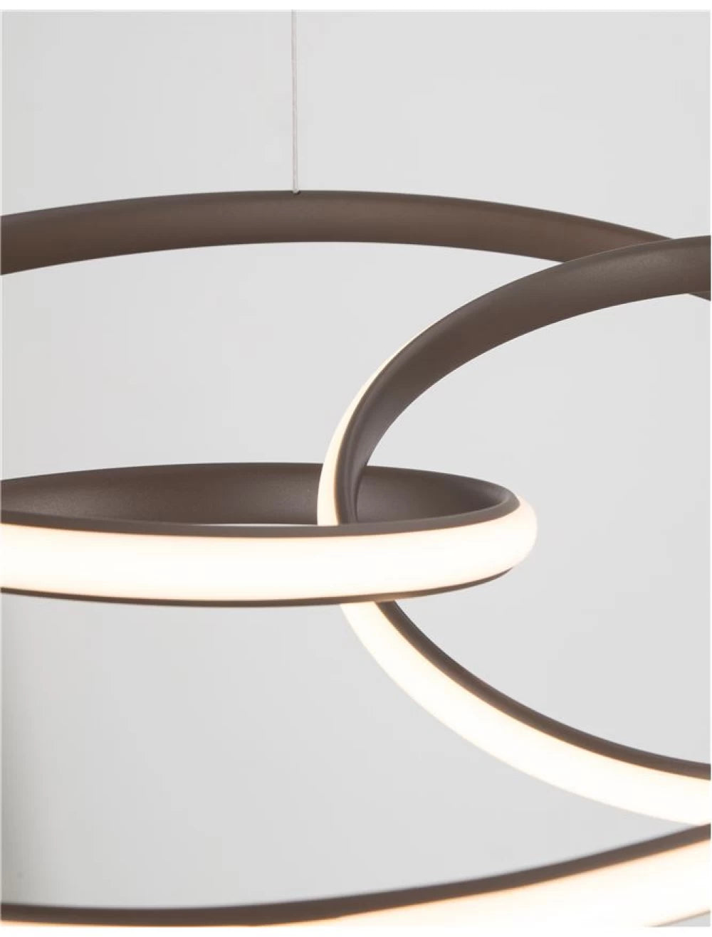 Lustra structura din Aluminiu Maro si abajur din Acrilic Alb H120xL52cm IP20 43W 3013lm 3000k MENTON