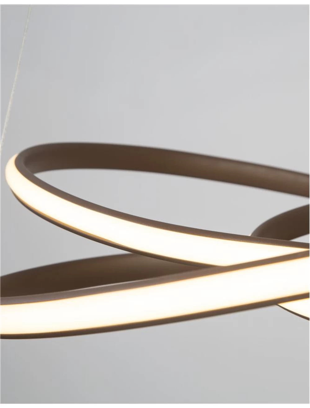 Lustra structura din Aluminiu Maro si abajur din Acrilic Alb H120xL52cm IP20 43W 3013lm 3000k MENTON