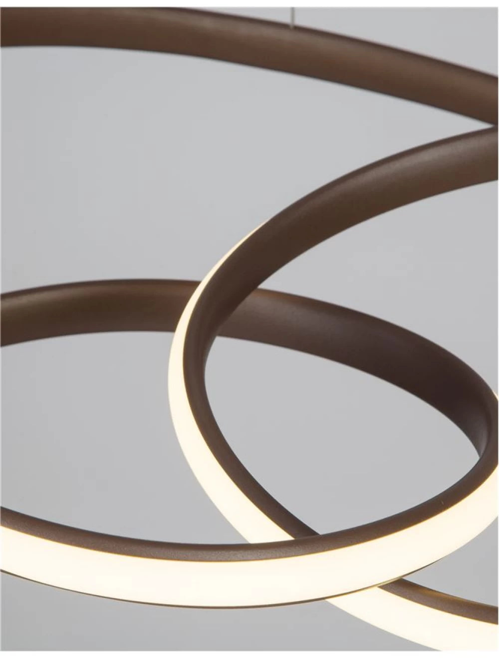 Lustra structura din Aluminiu Maro si abajur din Acrilic Alb H120xL52cm IP20 43W 3013lm 3000k MENTON