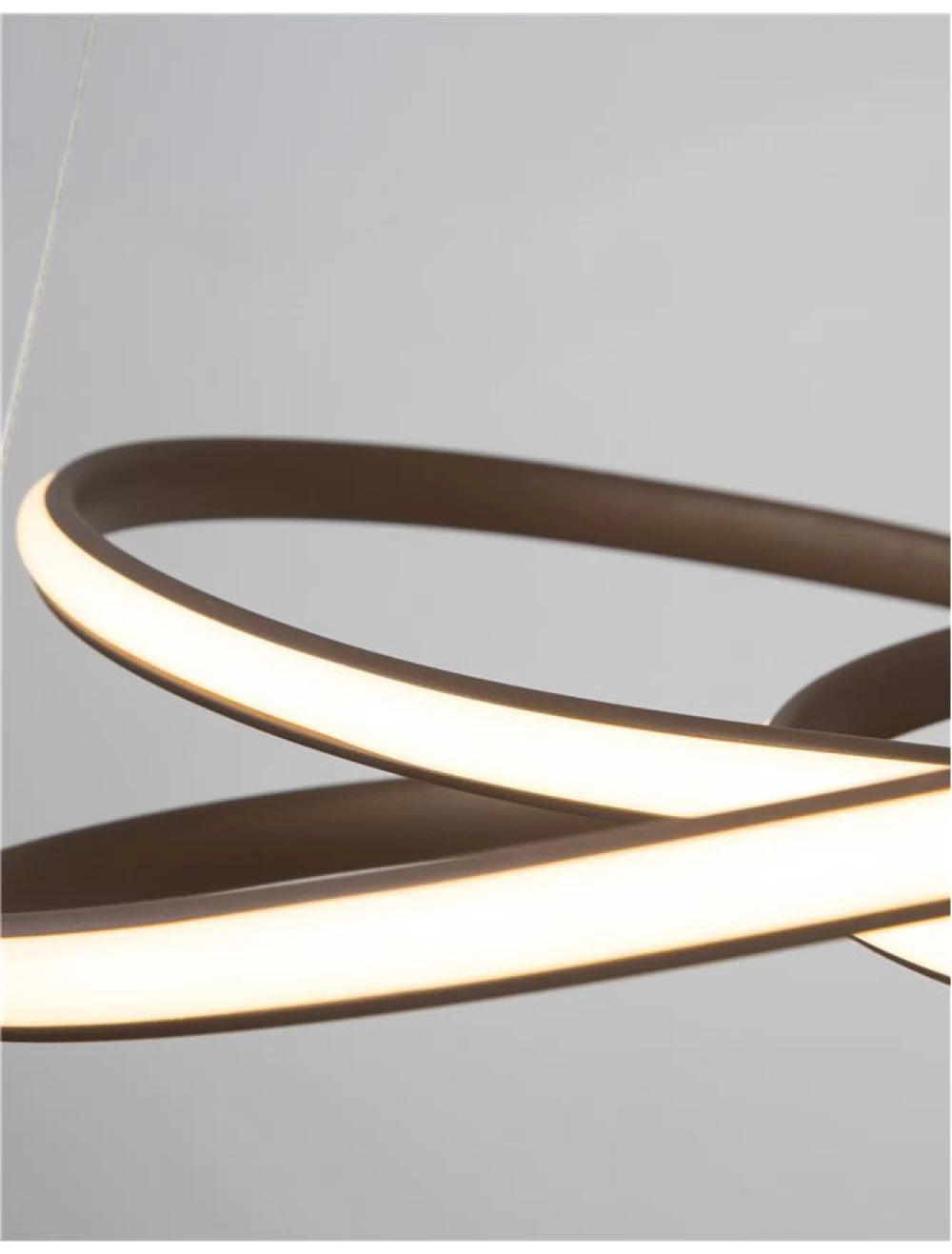 Lustra structura din Aluminiu Maro si abajur din Acrilic Alb H120xL52cm IP20 43W 3013lm 3000k MENTON