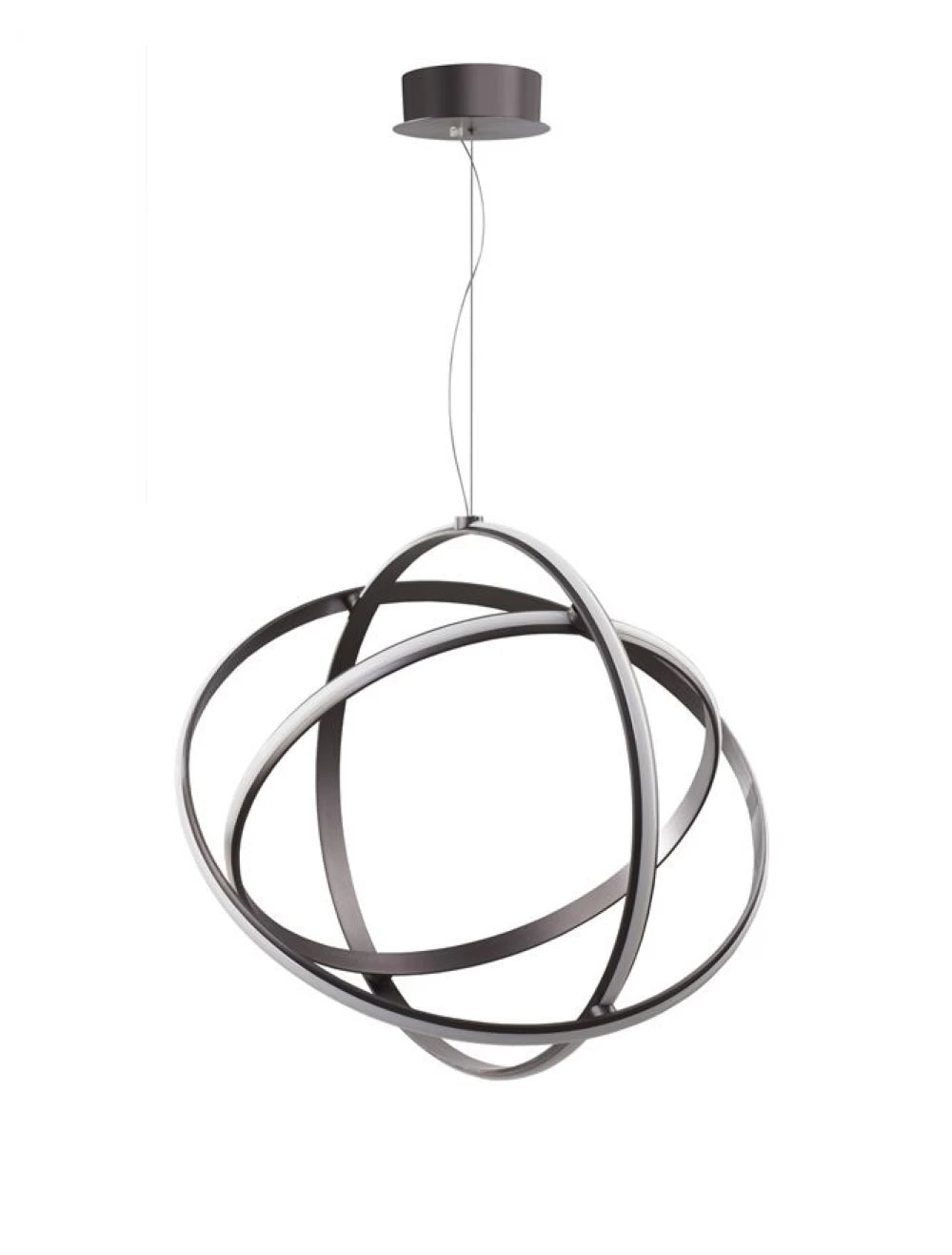 Lustra structura din Aluminiu Mov inchis si abajur din Acrilic Alb H150xL70cm IP20 63W 3043lm 3000k PERTONE