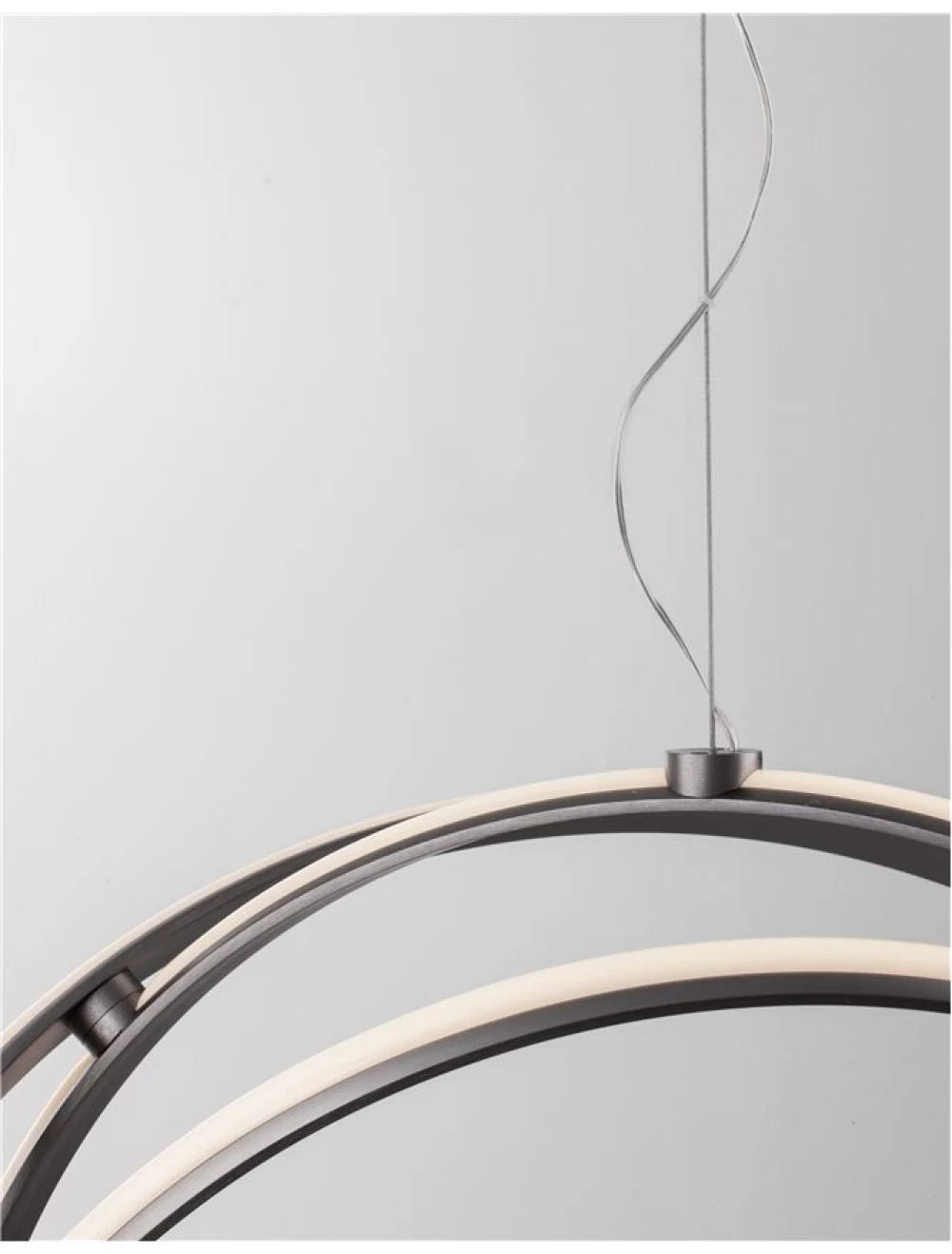 Lustra structura din Aluminiu Mov inchis si abajur din Acrilic Alb H150xL70cm IP20 63W 3043lm 3000k PERTONE