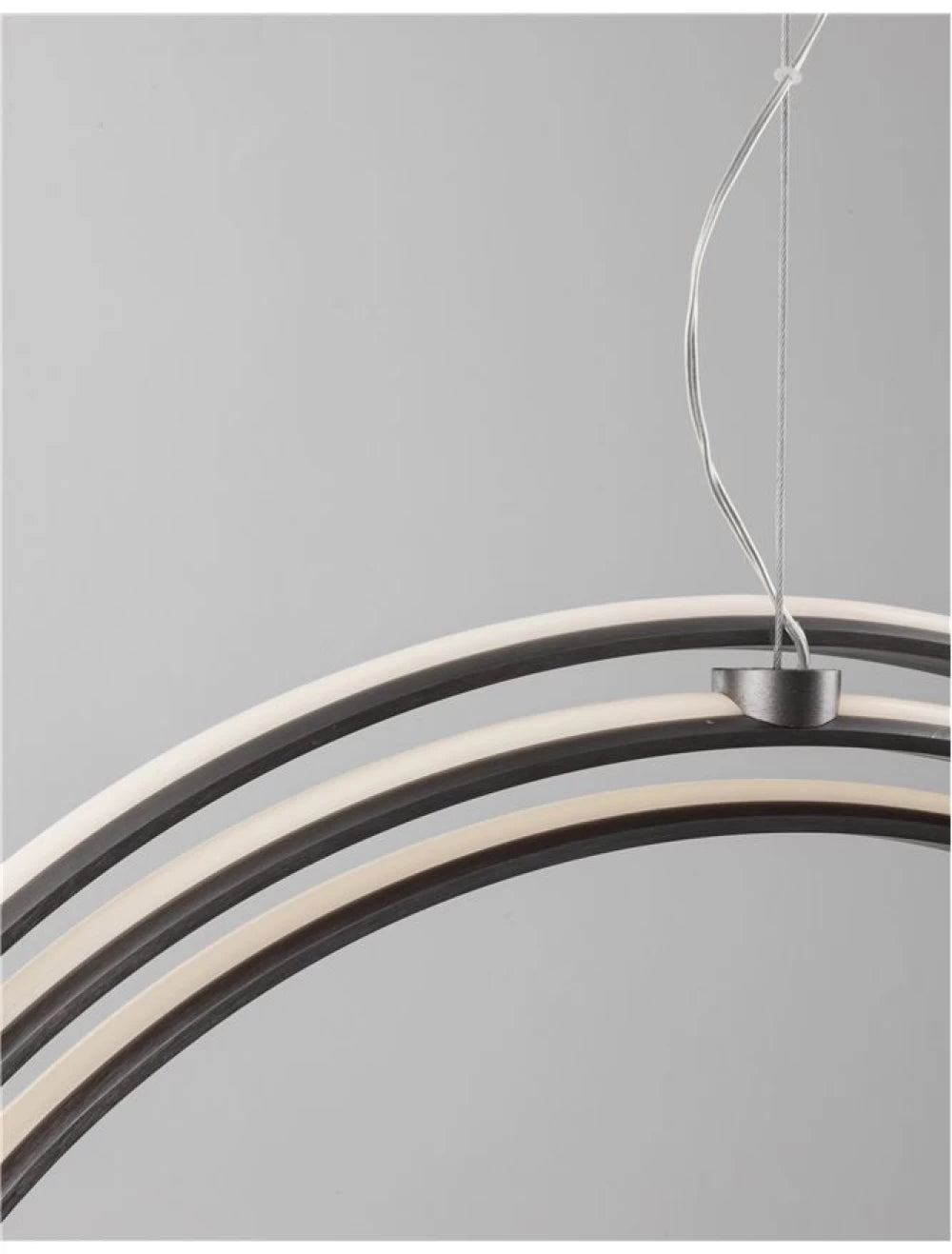 Lustra structura din Aluminiu Mov inchis si abajur din Acrilic Alb H150xL70cm IP20 63W 3043lm 3000k PERTONE