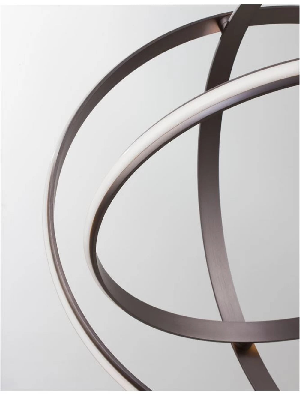 Lustra structura din Aluminiu Mov inchis si abajur din Acrilic Alb H150xL70cm IP20 63W 3043lm 3000k PERTONE