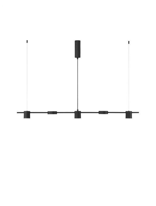 Lustra structura din Aluminiu Negru si abajur din Acrilic Alb H120xL127cm IP20 29W 559lm 3000k NORDIK