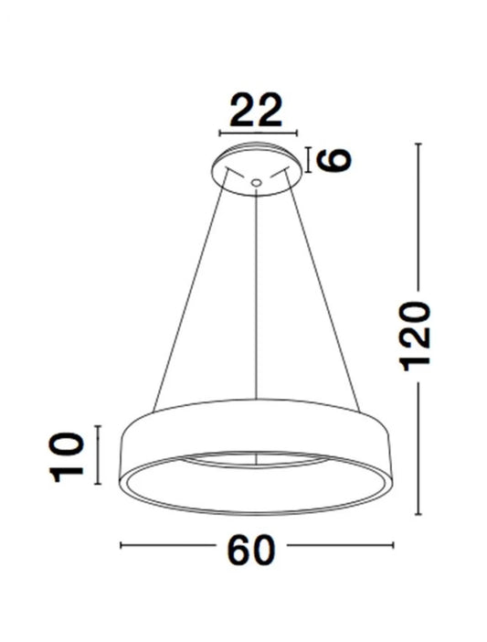 Lustra structura din Aluminiu Negru si abajur din Acrilic Alb H120xL60cm IP20 42W 3010lm 3000k RANDO