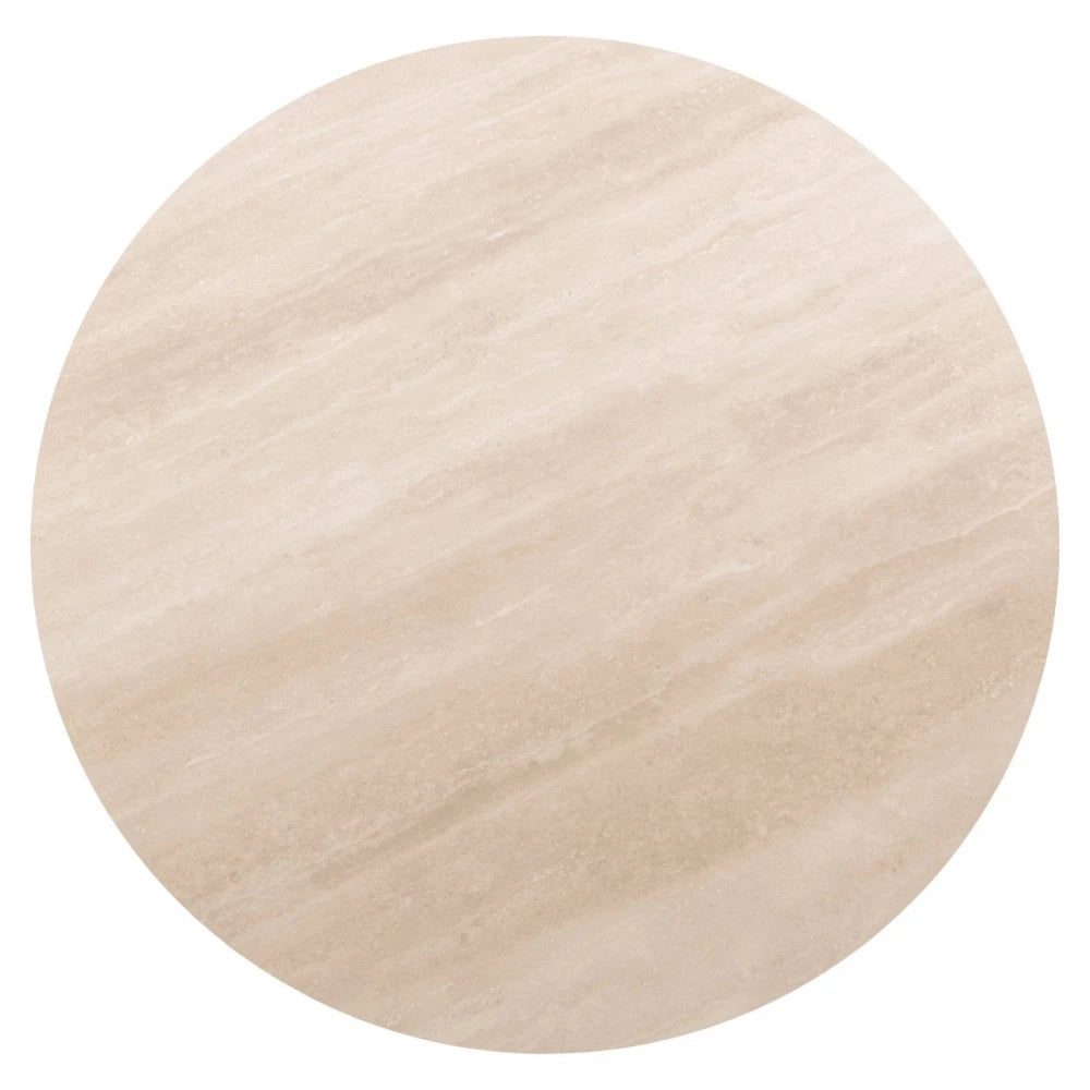 Masa rotunda din Furnir de stejar Maro si Ceramica Bej D120xH76cm Ritz Richmond Interiors