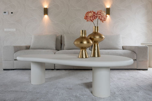 Masuta de cafea Asimetrica din MDF Alb L160xH42cm Bloomstone Richmond Interiors