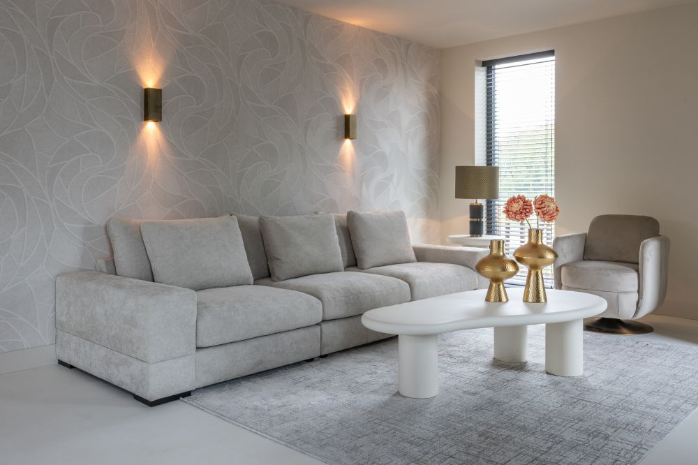 Masuta de cafea Asimetrica din MDF Alb L160xH42cm Bloomstone Richmond Interiors