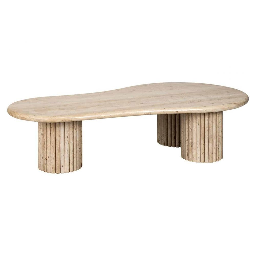 Masuta de cafea Asimetrica din Travertin Bej L150xH36cm La Cantera Richmond Interiors