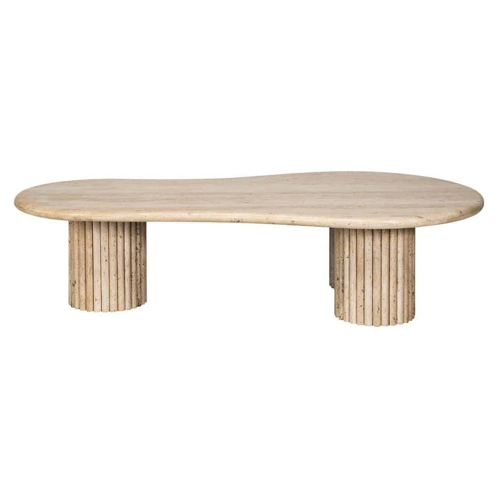 Masuta de cafea Asimetrica din Travertin Bej L150xH36cm La Cantera Richmond Interiors