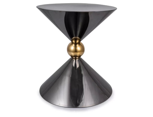 Masuta de cafea Rotunde Otel inoxidabil Negru Lucios D50xH56cm Mira